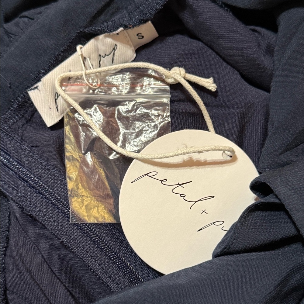 NWT Petal & Pup Mariana High Low Navy Blue Cocktail Party Flutter Dress Sz S - Picture 5 of 5